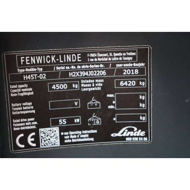 2018 Fenwick-Linde H45T-02-48976965