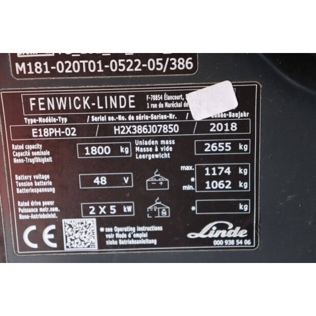 2018 Fenwick-Linde E18PH-02-48977870