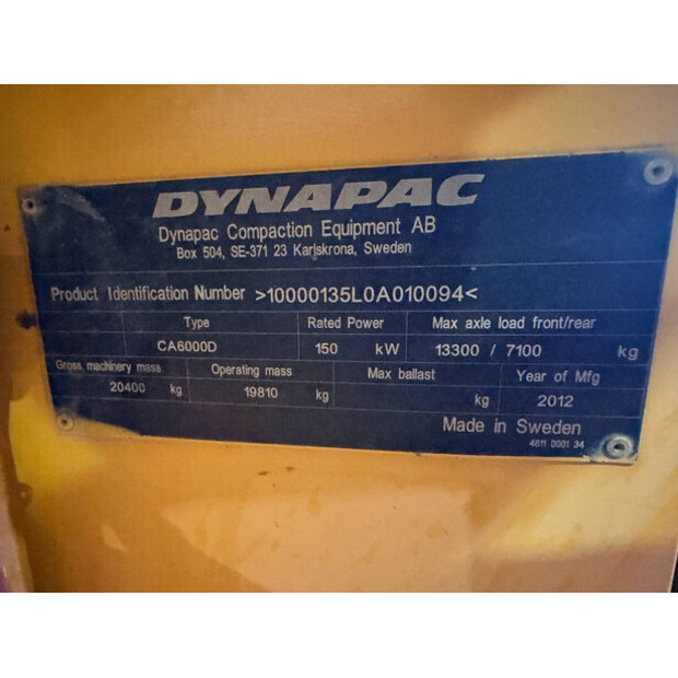 2012 DYNAPAC CA6000D-49004933