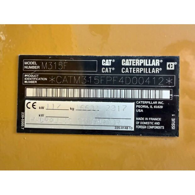 2017 Caterpillar M315F-49005869