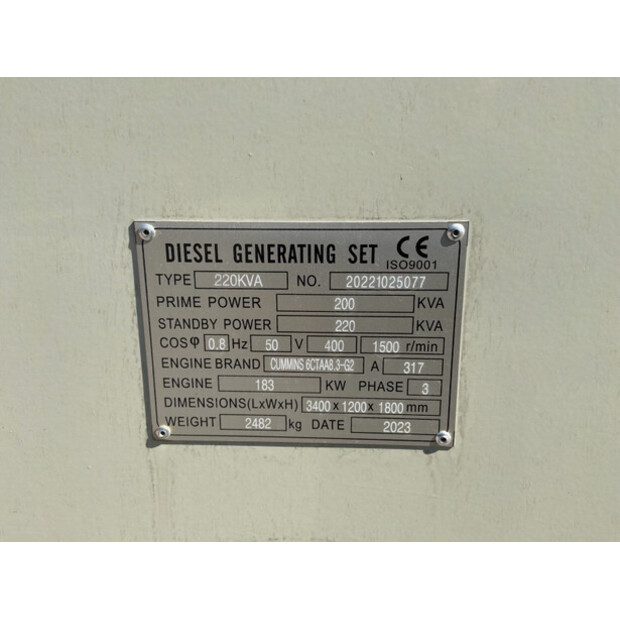 2023 CUMMINS 220 kVA-49008047