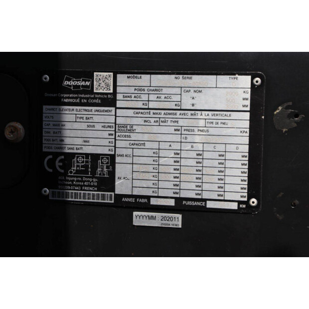 2020 Doosan D20SC-5-49015646