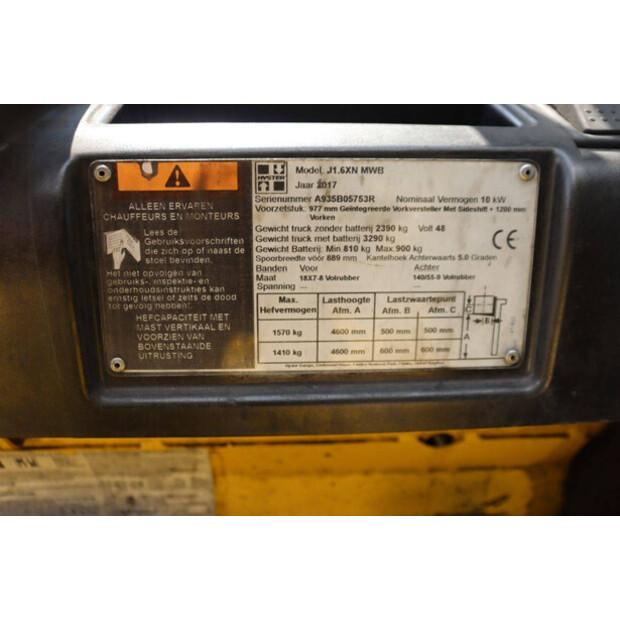 2017 Hyster J1.6XN MWB-49015825