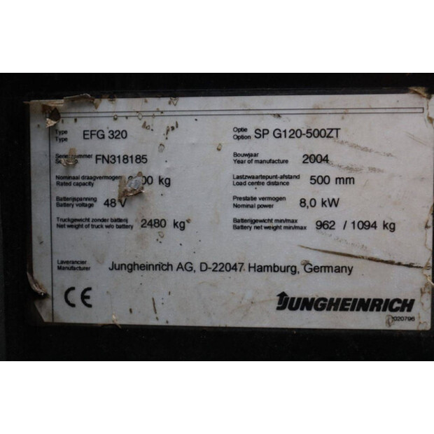 2004 Jungheinrich EFG 320-49016774