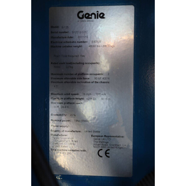 2012 Genie S-125-49018367