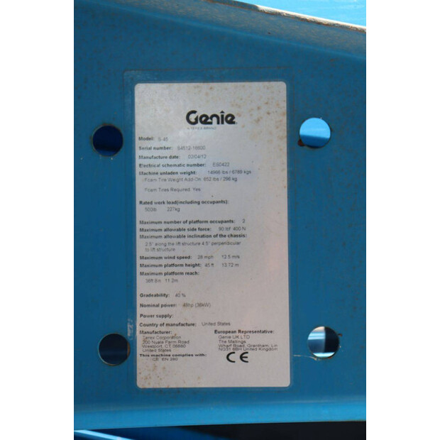 2012 Genie S-45-49018425
