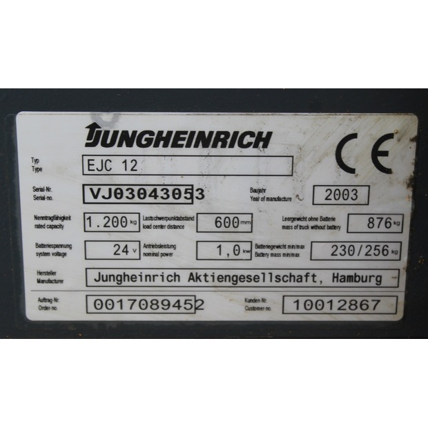 2003 Jungheinrich EJC 12 360 ZT-49078321