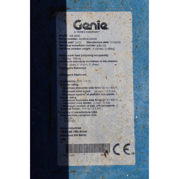 2009 Genie GS 2646-49149226