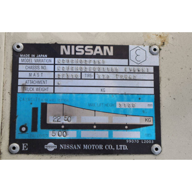 1995 NISSAN KCUGH02F350-49151430