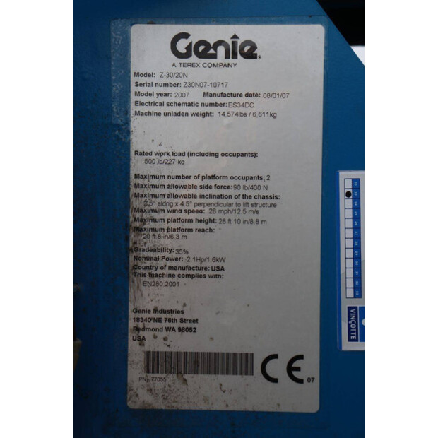 2007 Genie Z-30/20N-49152074