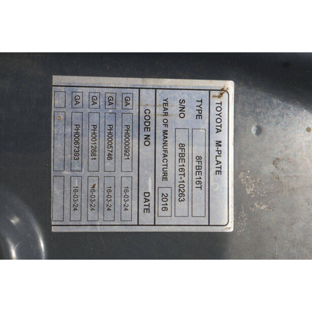2016 Toyota 8FBE16T-49153686