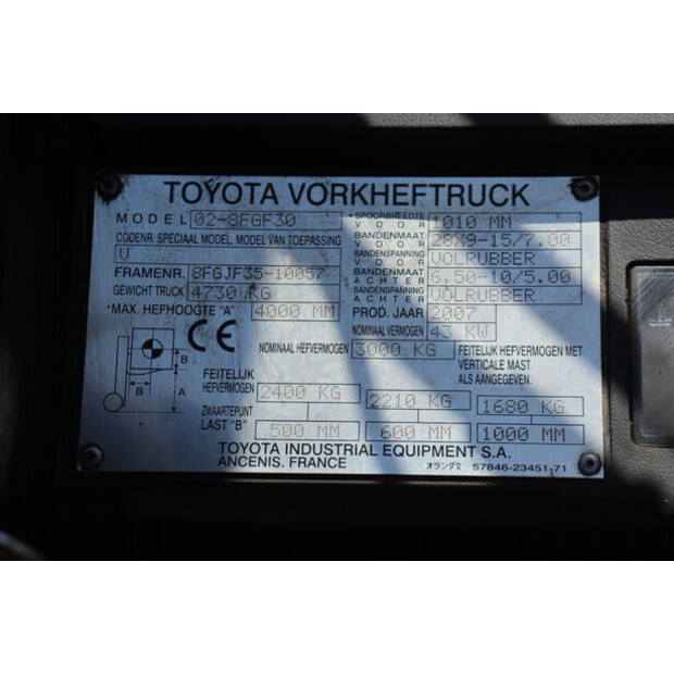 2007 Toyota 02-8FGF30-49153846