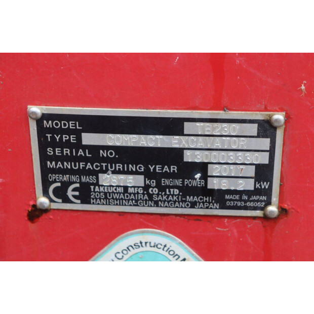 2017 TAKEUCHI TB230-49154810