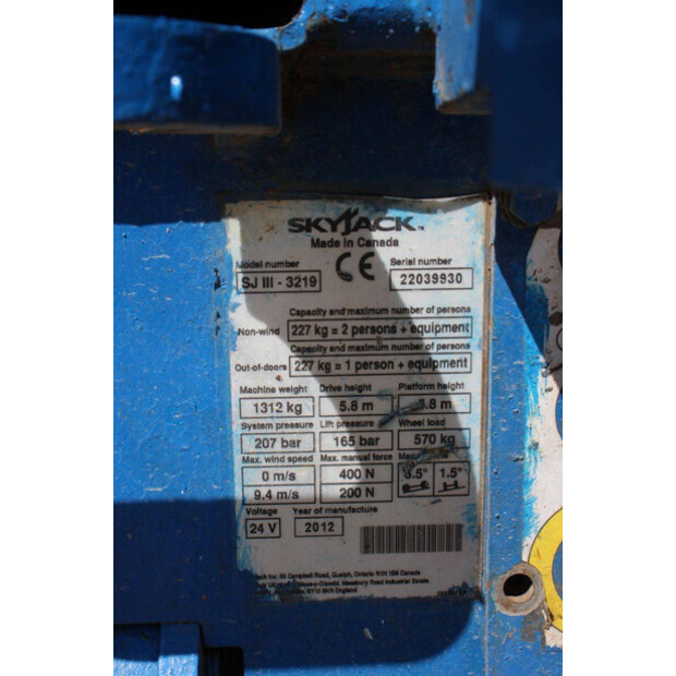 2012 SkyJack SJIII-3219-49155363