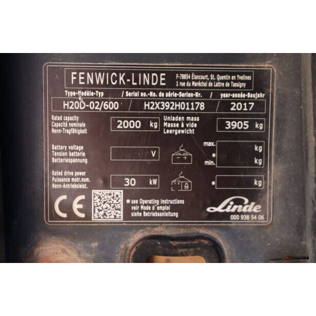2017 ليندي H20D-02/600-49161704