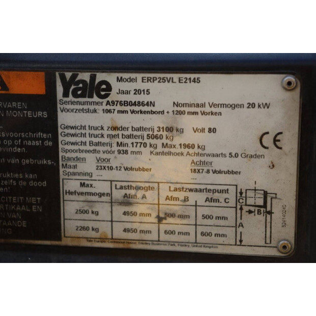 2015 Yale ERP25VL E2145-49165612