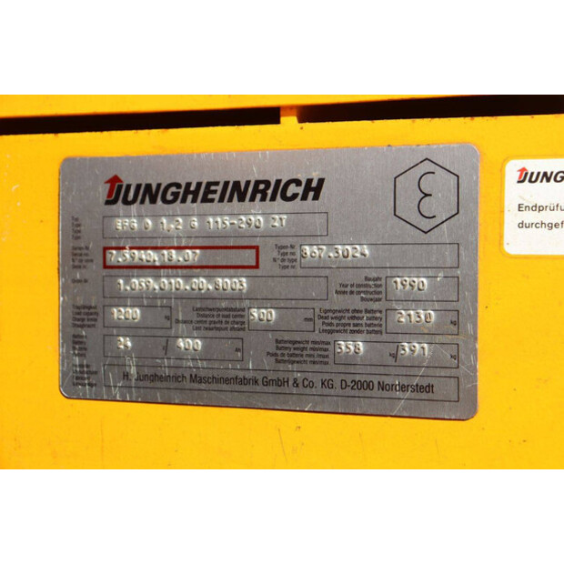 1990 Jungheinrich EFG 12/5003-49175580