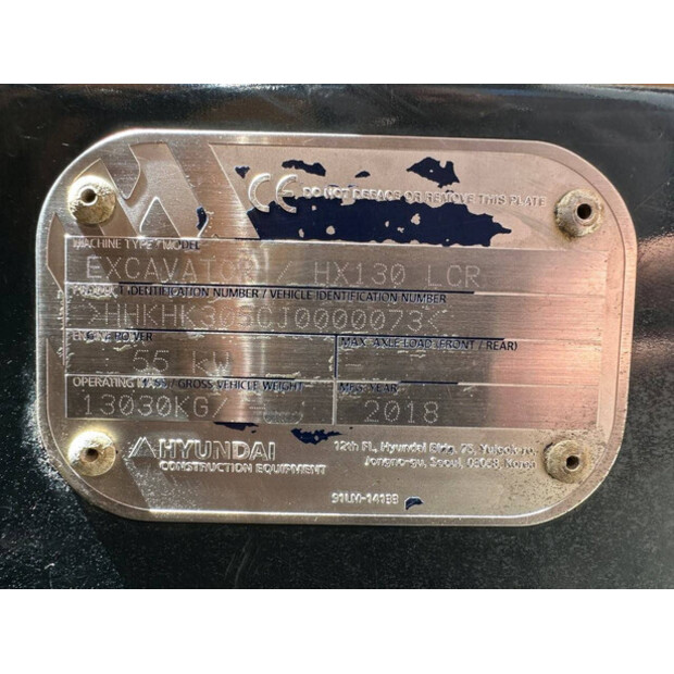 2018 Hyundai HX130LCR-49212816