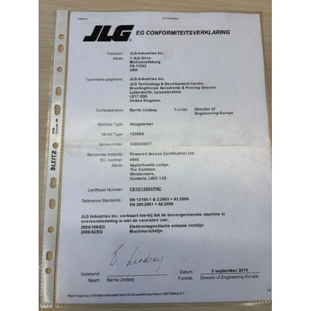 2014 JLG 1230ES-49239608