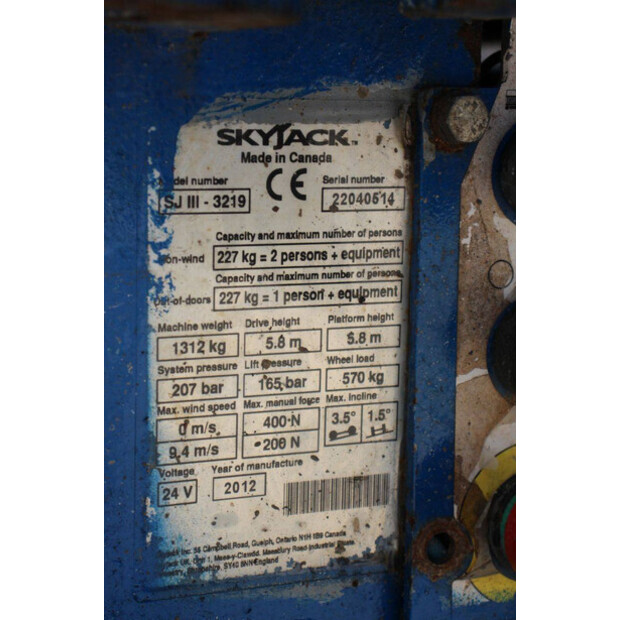 2012 SkyJack SJIII-3219-49240587