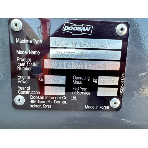 2018 Doosan DX55-9C-49242318