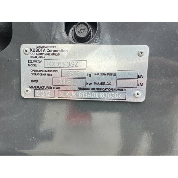 2012 KUBOTA KX161-3SZ-49242402