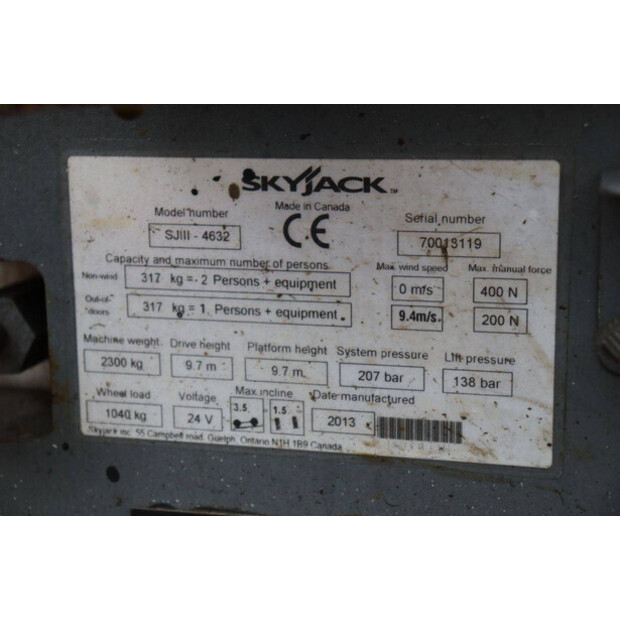 2013 SkyJack SJ-4632-49246523