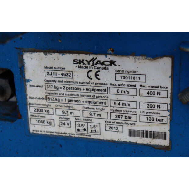 2012 SkyJack SJ-4632-49246548