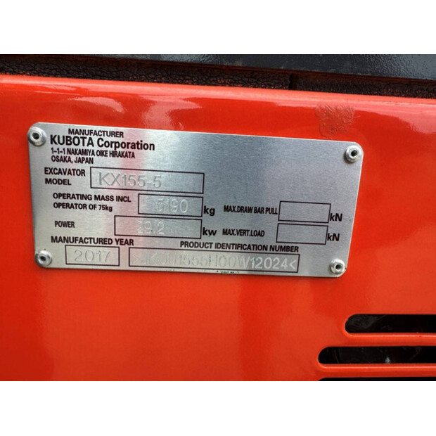 2017 KUBOTA KX155-5-49274552