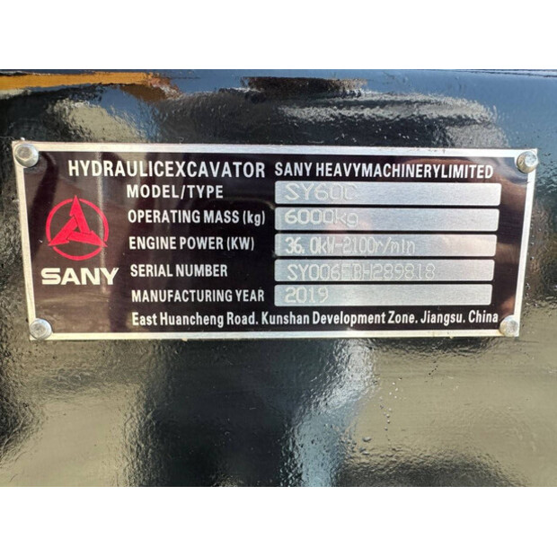 2019 Sany SY60C-49275426