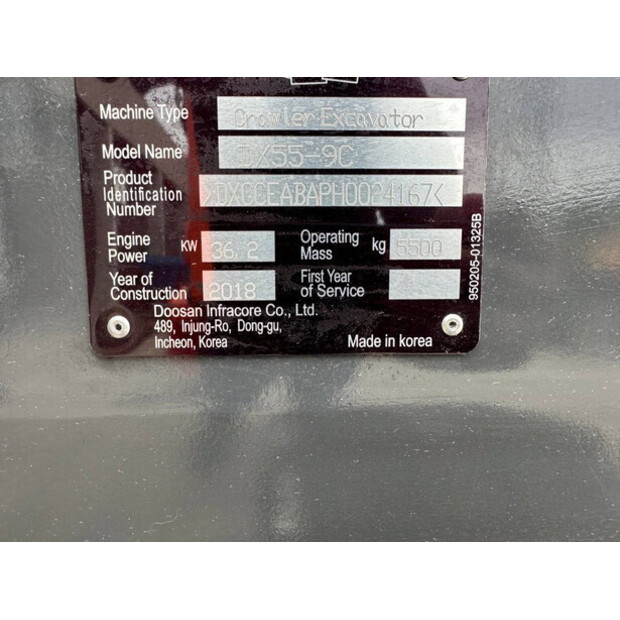 2018 Doosan DX55-9C-49301598
