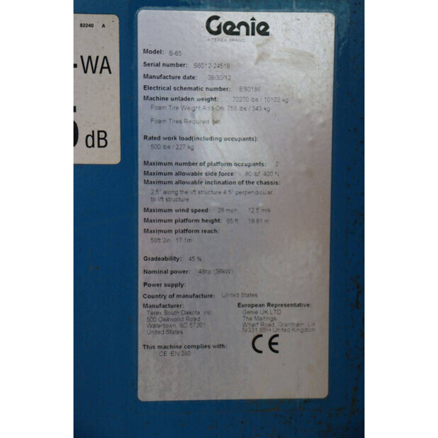 2012 Genie S-65-49302903