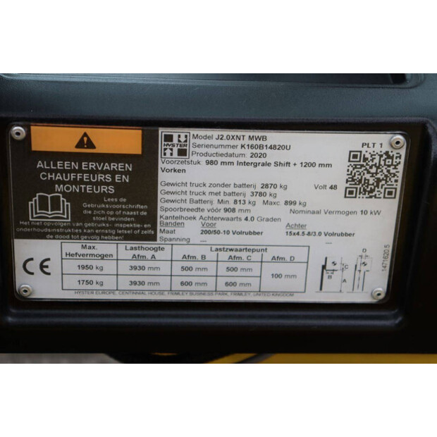 2020 Hyster J2.0XNT MWB-49303700