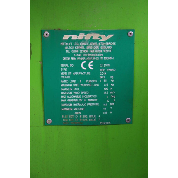 2014 Niftylift HR21 HYBRID-49304234