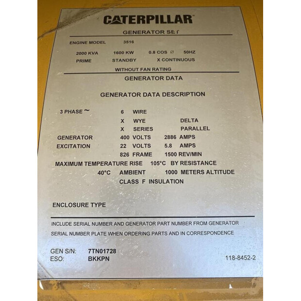 2006 Caterpillar G3516E-49321014